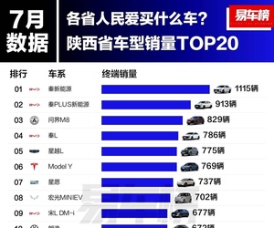 陜西7月新車銷量榜剛出！榜單被比亞迪包圓！