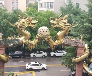 闊綽不凡的二龍戲珠大門
