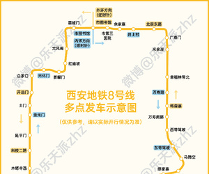 西安首次:  地铁8号线将采取多点发车模式  内外环各7个发车站