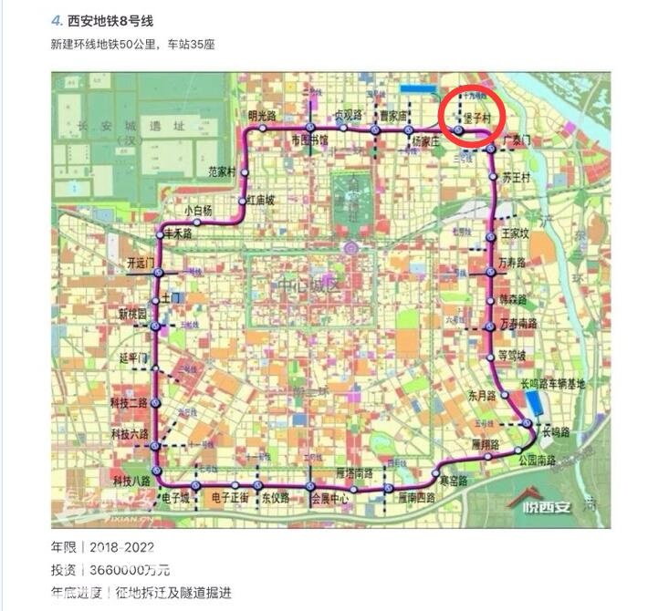 西安8号地铁站线路图图片