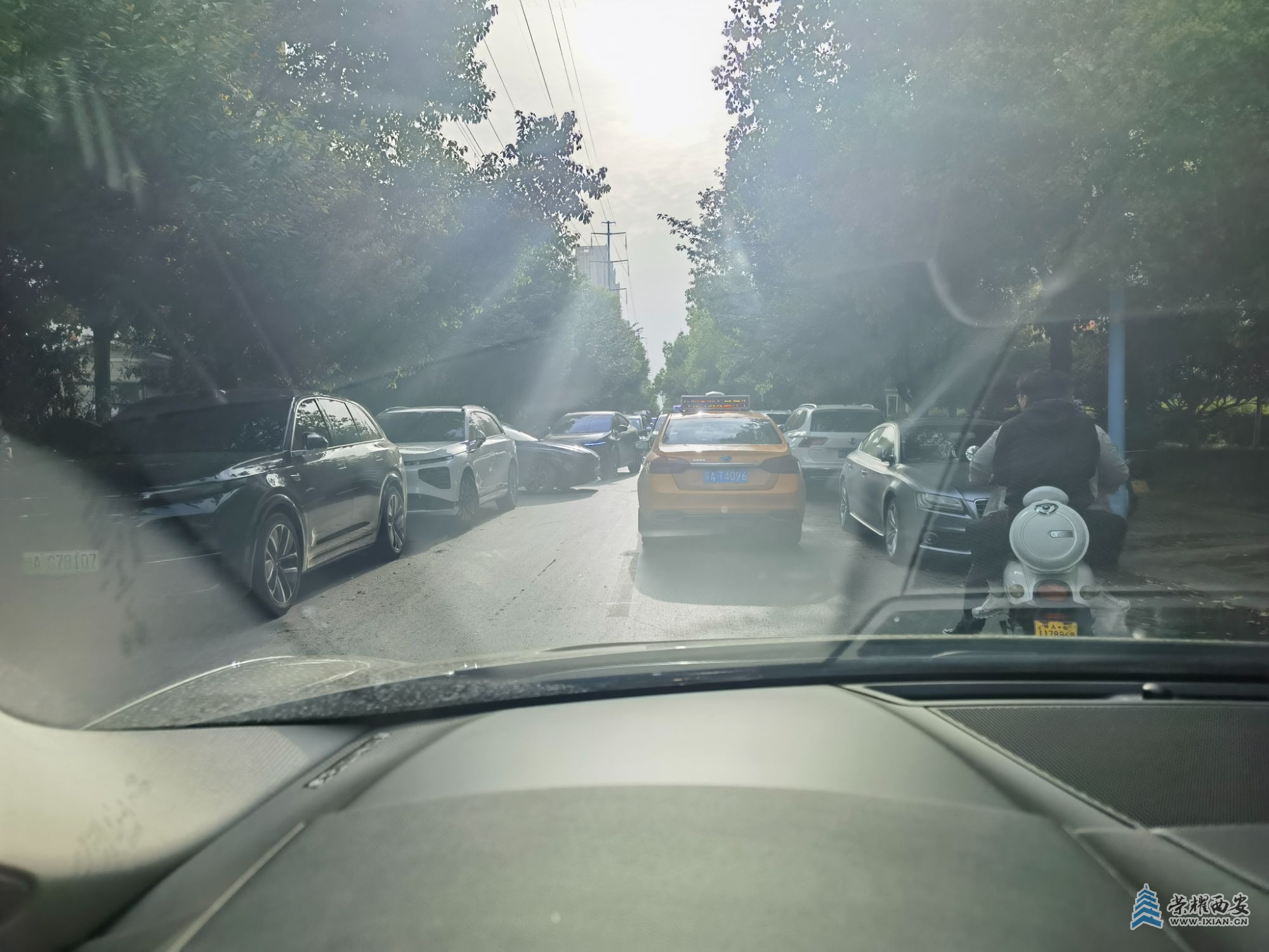 高新区科技七路水晶岛酒店向西，双向两车道天天路边停满占道车辆，到底谁来管？？？ ...