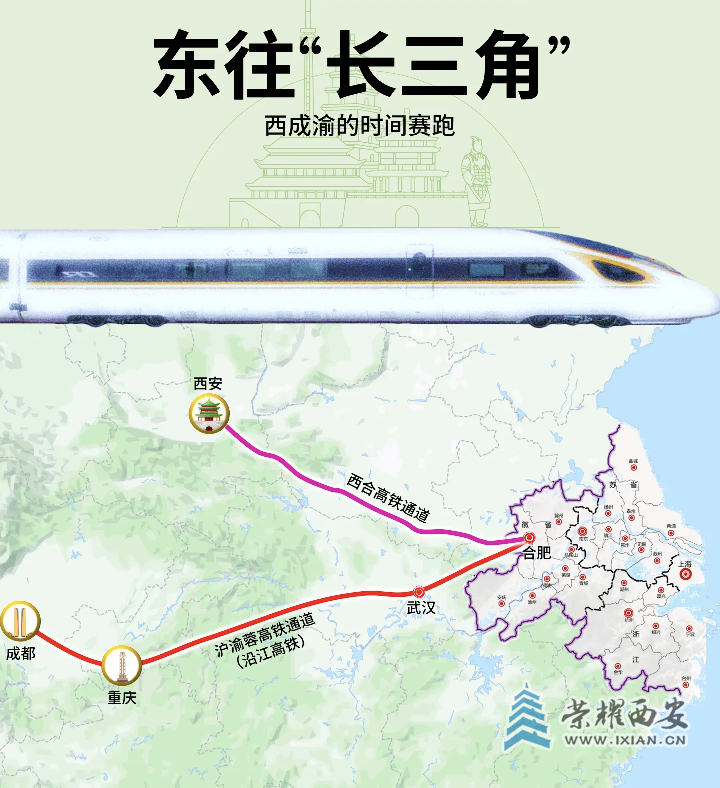 直达长三角的高铁，“西成渝”三城赛跑，谁将胜出？